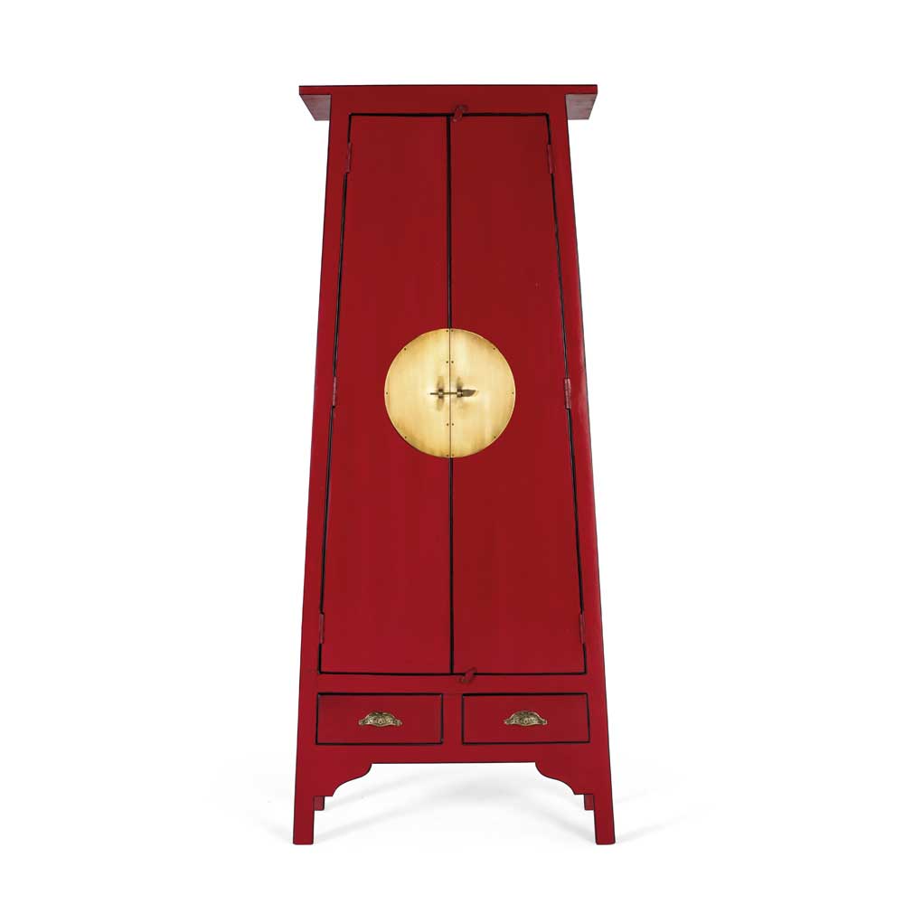 Asia Design Schrank in Rot Massivholz - Iscian
