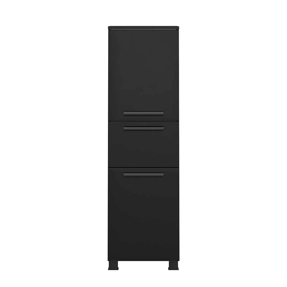Badezimmer Midischrank in Schwarz - Ostoro