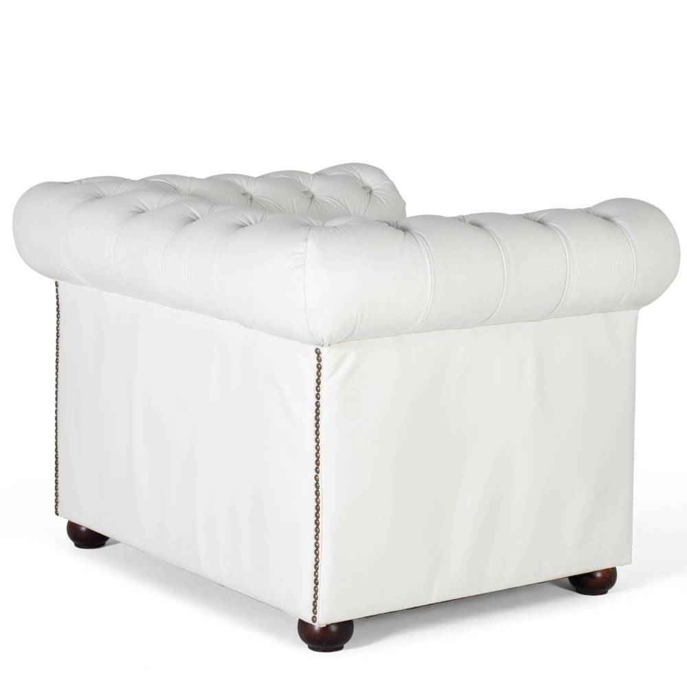 Chesterfield Ledersessel in Weiß - Pavias