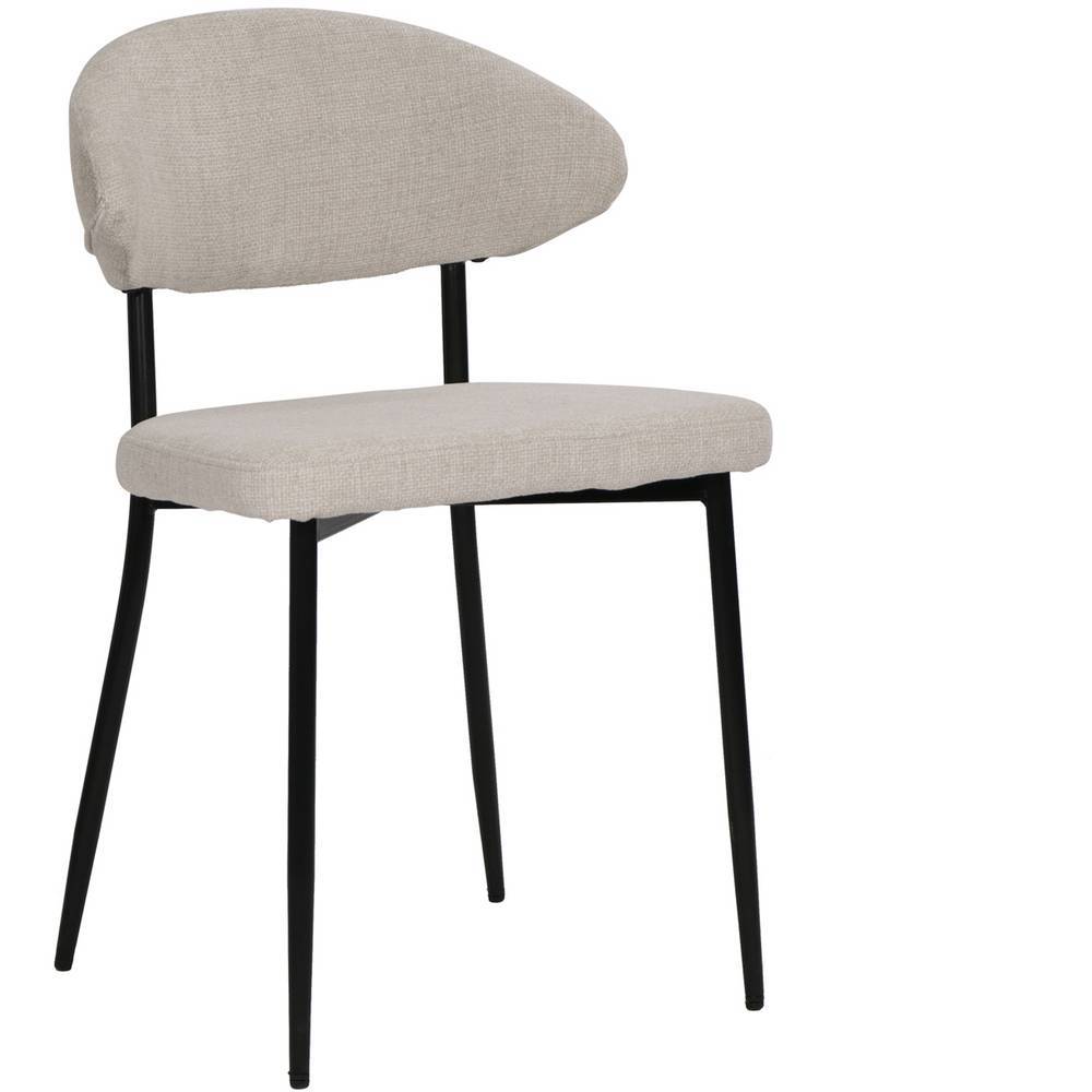 Gepolsterte Stühle in Beige und Mattschwarz - Spiaggo (2er Set)