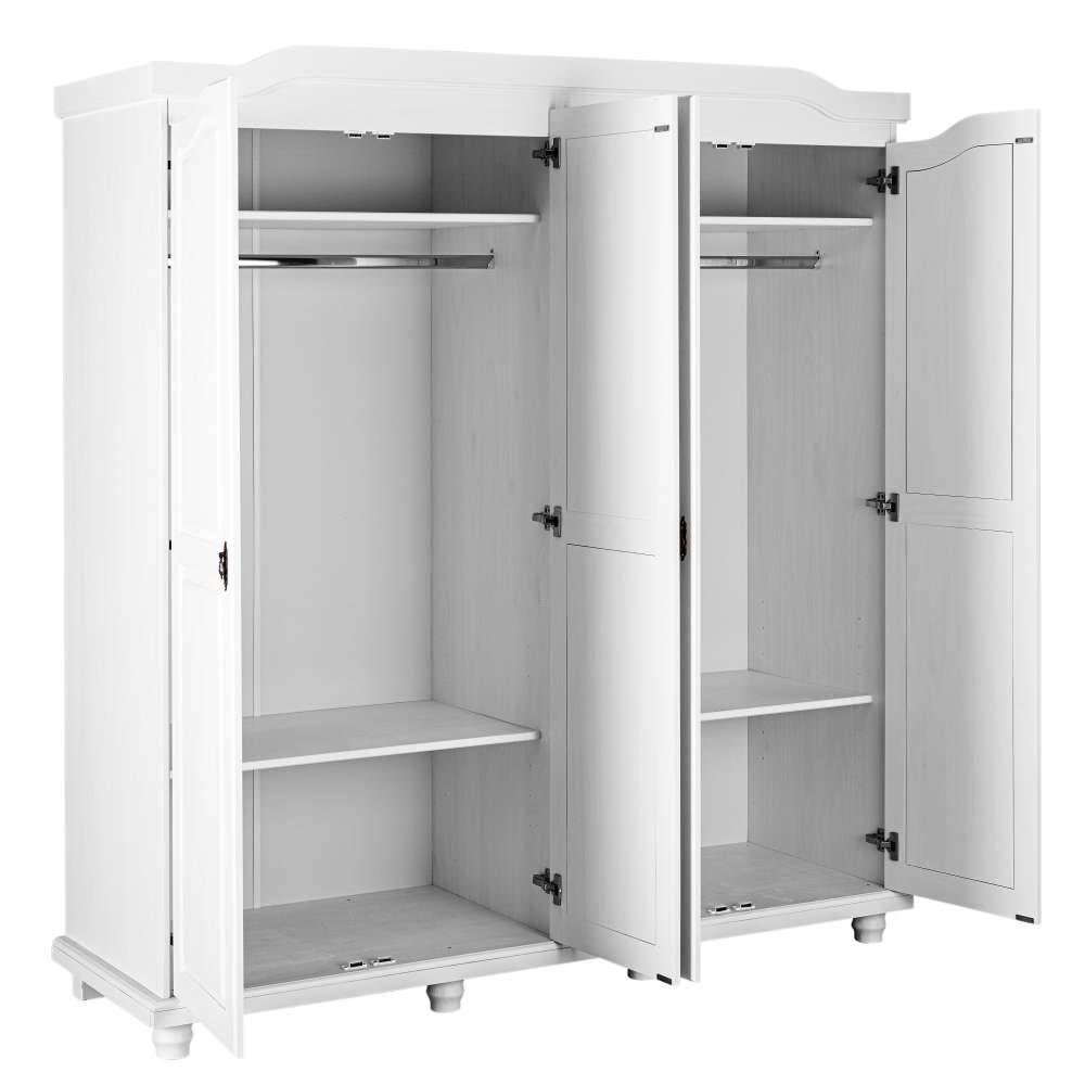 182x198x60 Weißer Landhausschrank für Kleidung - Zeremonia