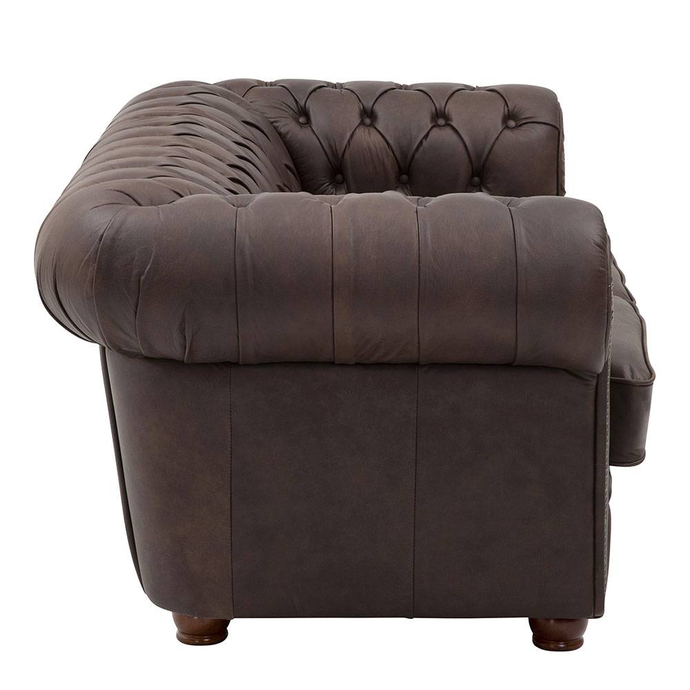 Chesterfield Couch aus Echtleder - Pluna