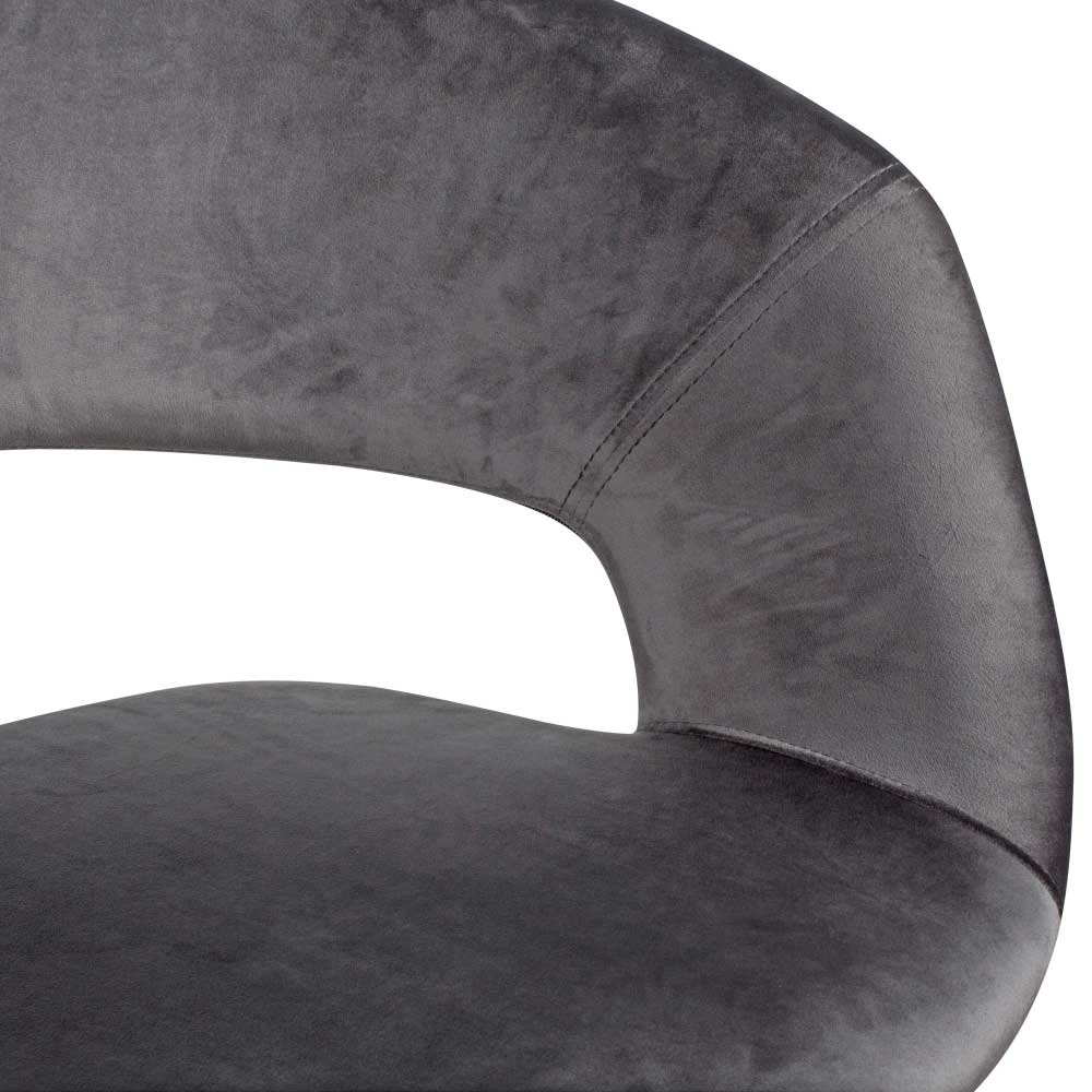 Design Esszimmerstuhl mit grauem Samt - Volcma