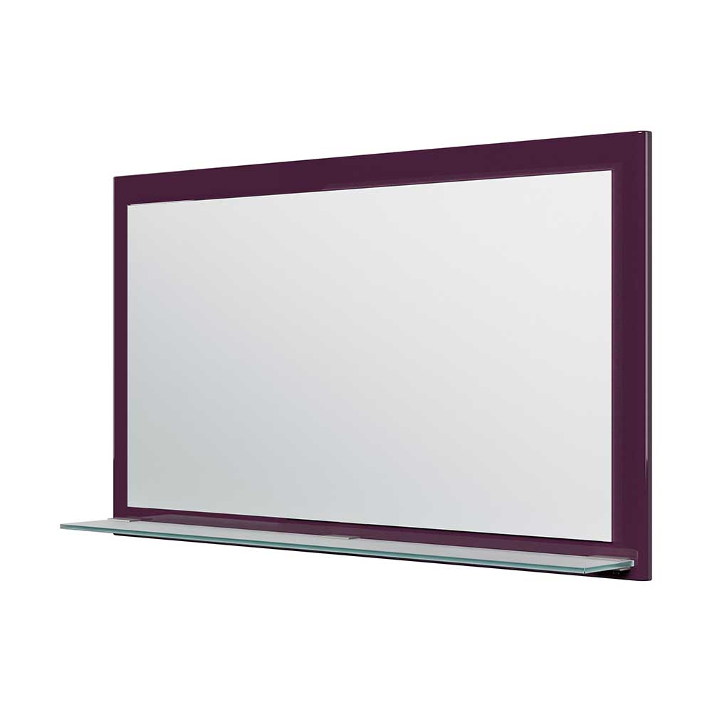 Wandspiegel mit Glasablage in Violett HG - Adanoz