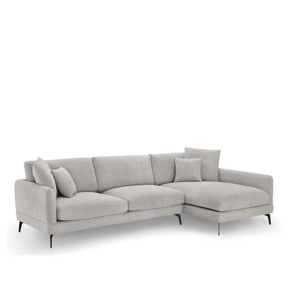 L-Design Dreisitzer Sofa in Hellgrau - Gozoa