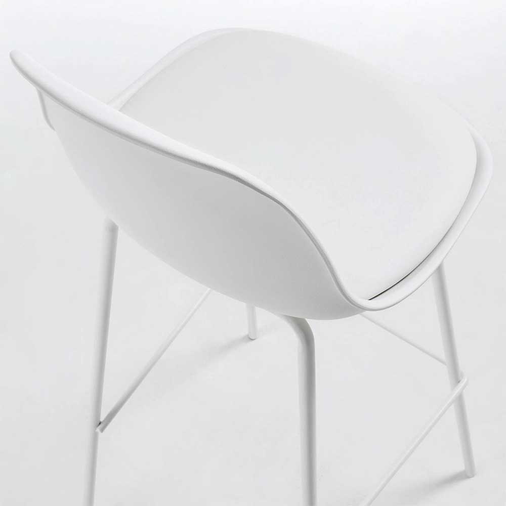 Weiße Barstühle aus PP & Kunstleder - Simona (2er Set)