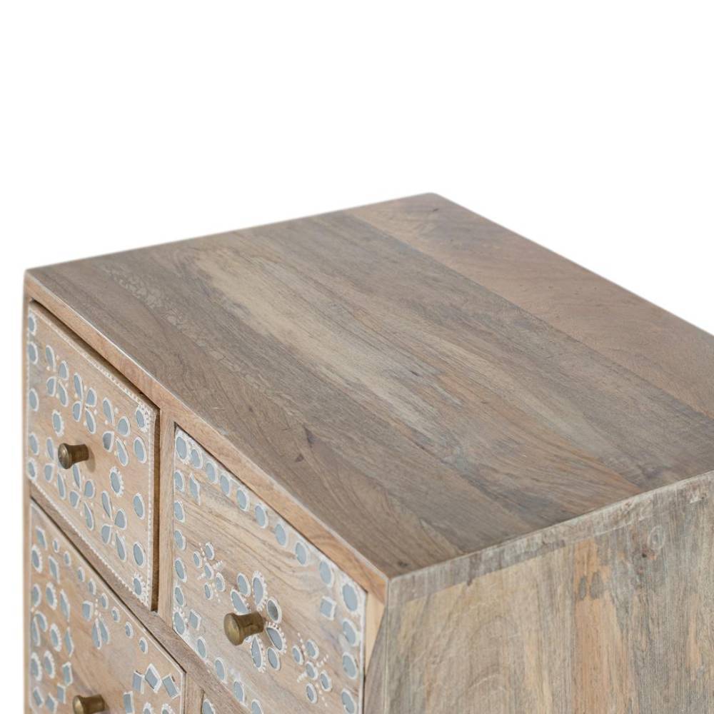 Kompakte Kommode mit weißen Motiven - Flyrelia