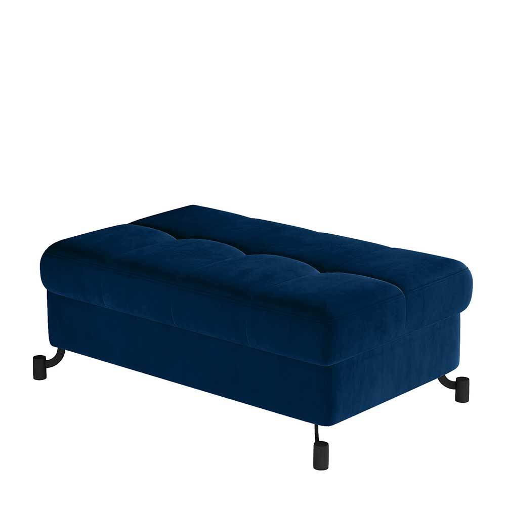 Hocker mit Stauraum-Truhe in Dunkelblau - Lobitius