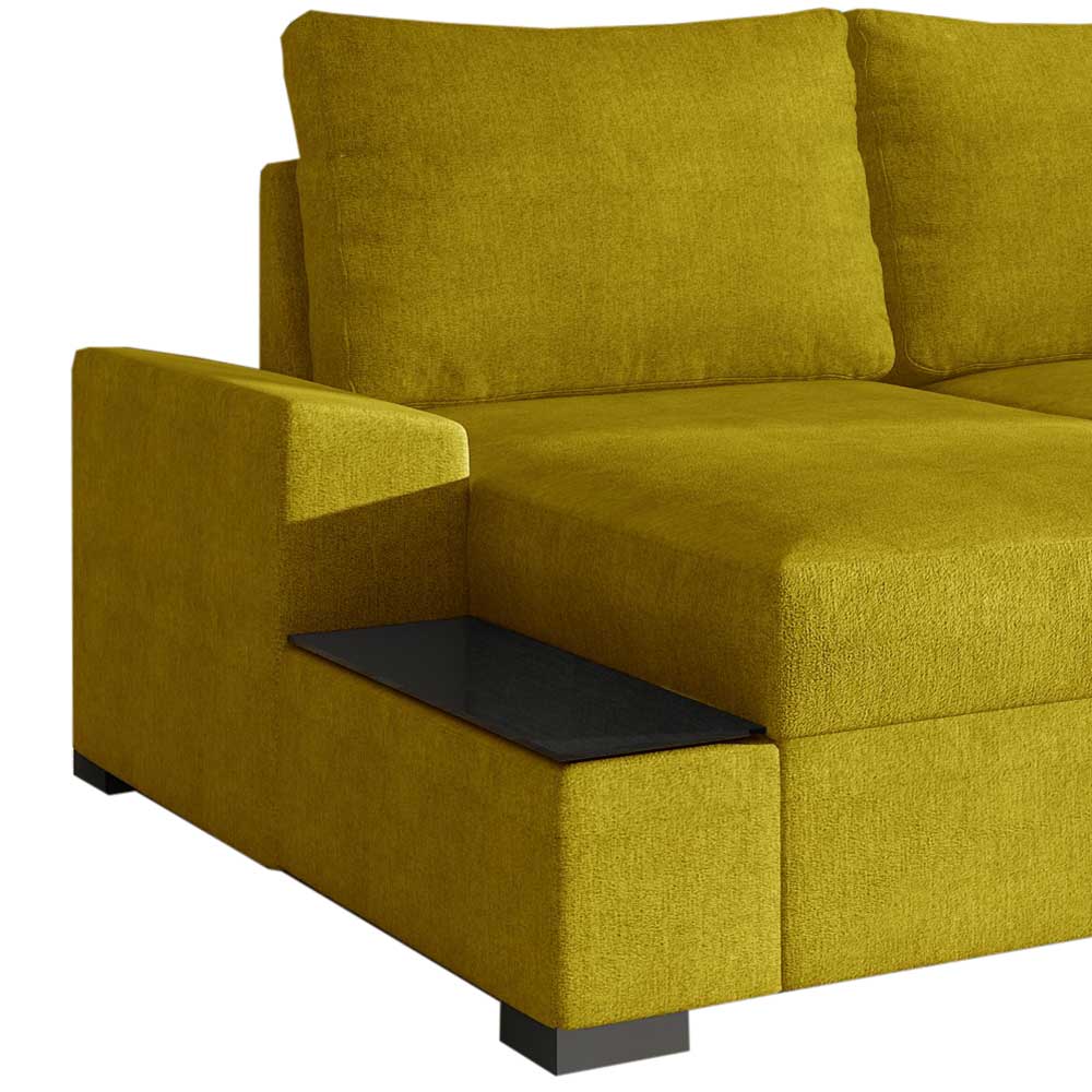 Dreisitzer Ecksofa in Currygelb - Hanya