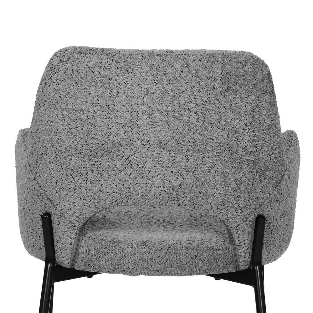 Armlehnenstühle in Grau Boucle - Nofre (2er Set)