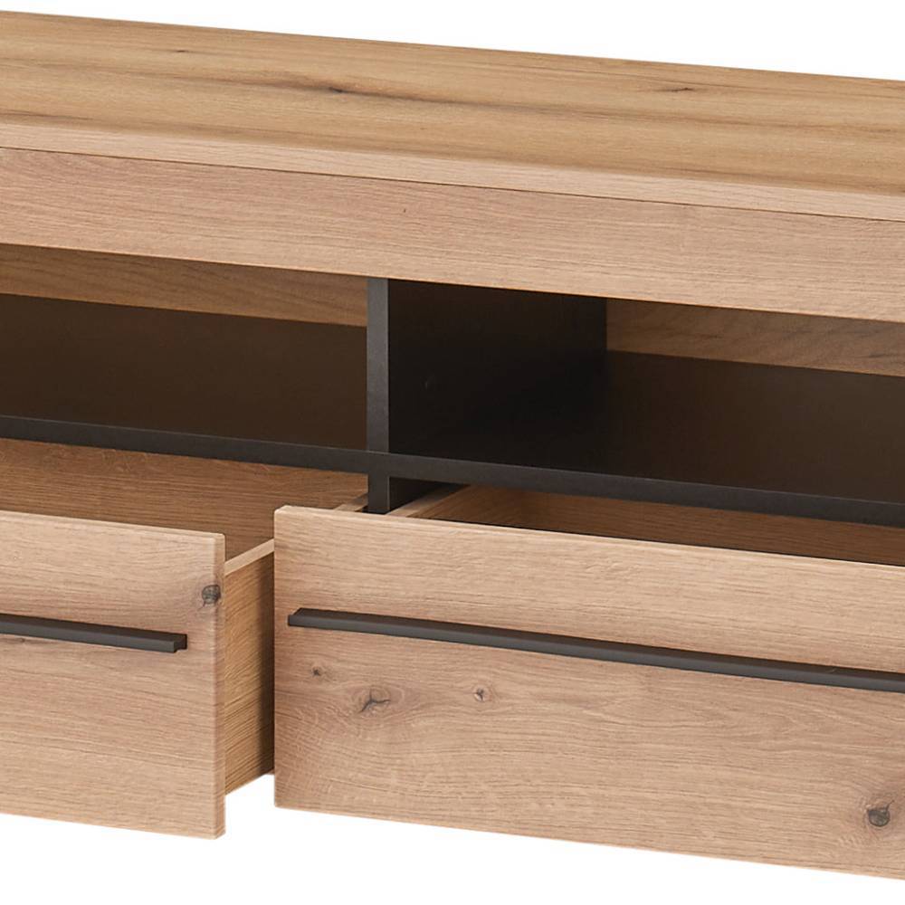 Wohnzimmer TV-Möbel-Set in Eiche - Brocus (vierteilig)