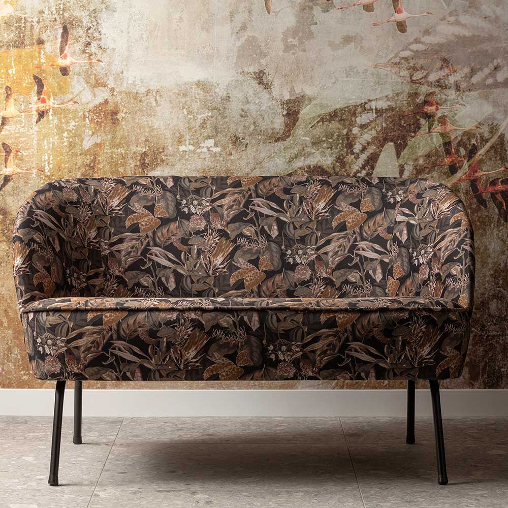 Retro Samt Sofa mit Blumen Muster - Charly