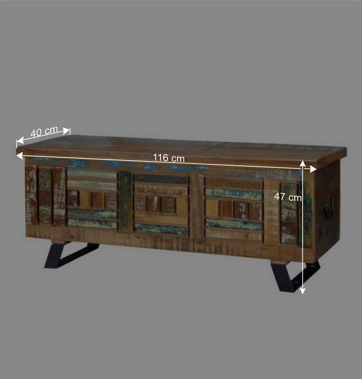 Shabby Chic Truhe aus Recyclingholz - Tunar