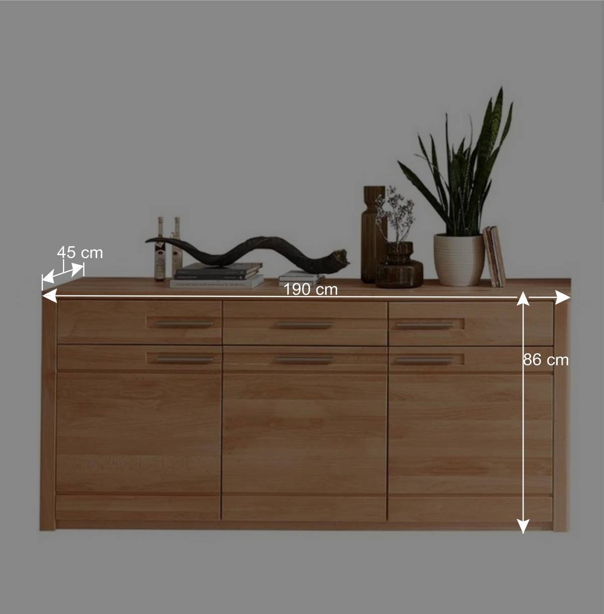 Wohnraum Sideboard aus Kernbuche Massivholz - Amyonta