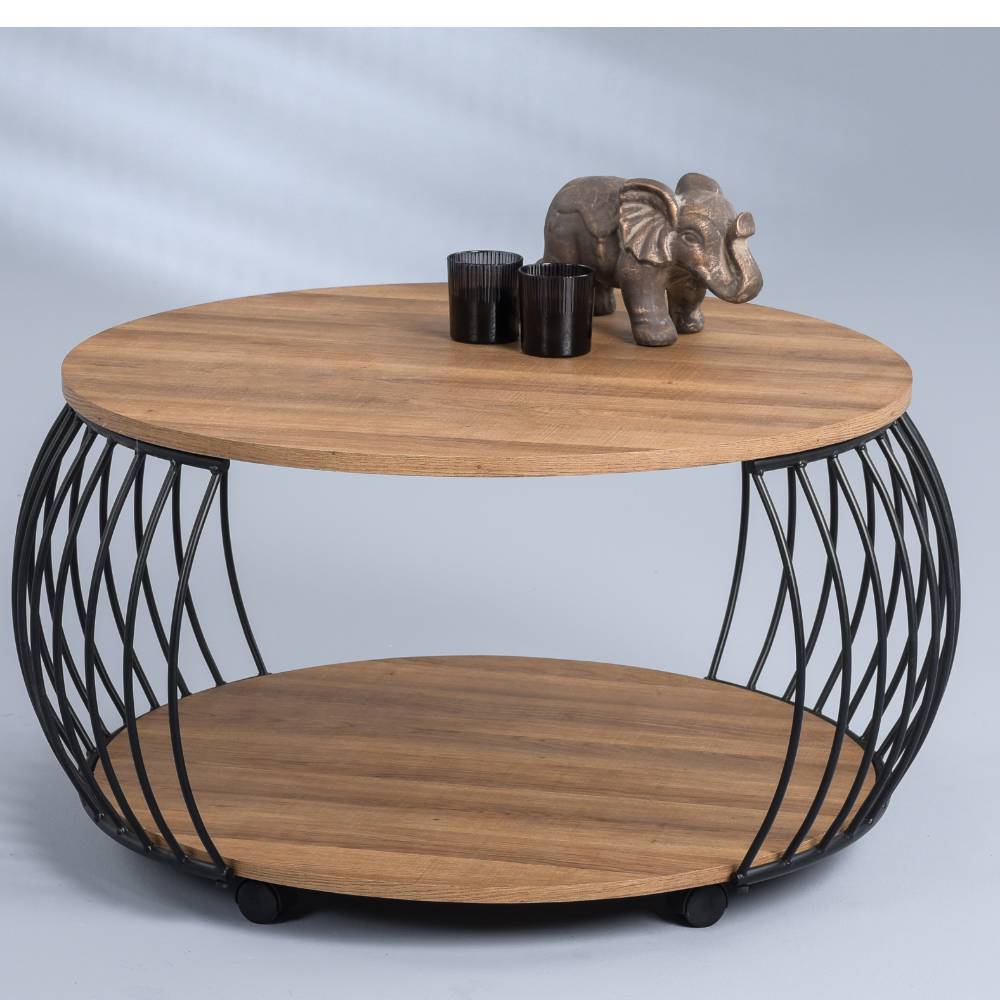 Wohnzimmer-Couchtisch auf Rollen - Spiralo