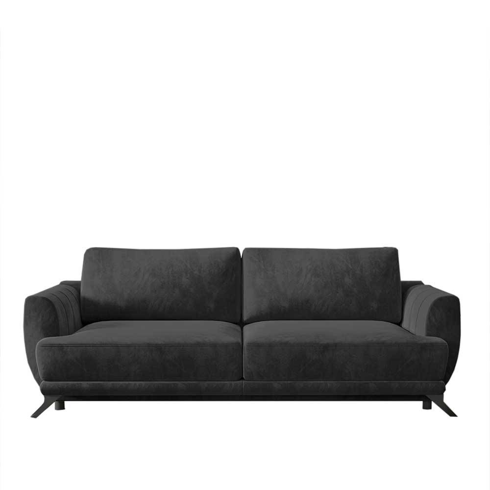 Schlafsofa in Dunkelgrau Chenille - Everdy