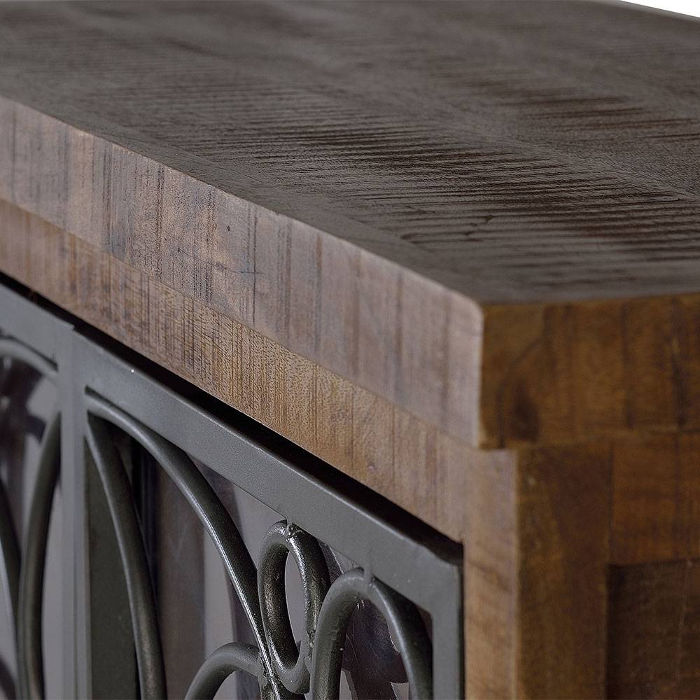 Design Highboard mit Glas Metalltüren - Everton