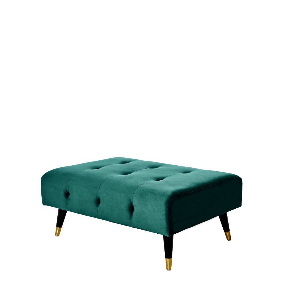 Couchhocker in Dunkelgrün Samt - Aurach