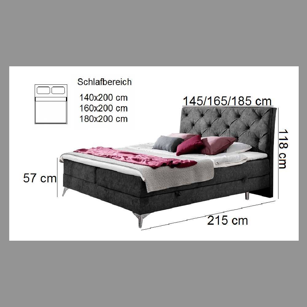 Hellbraunes Boxbett mit Samtbezug - Gelvino