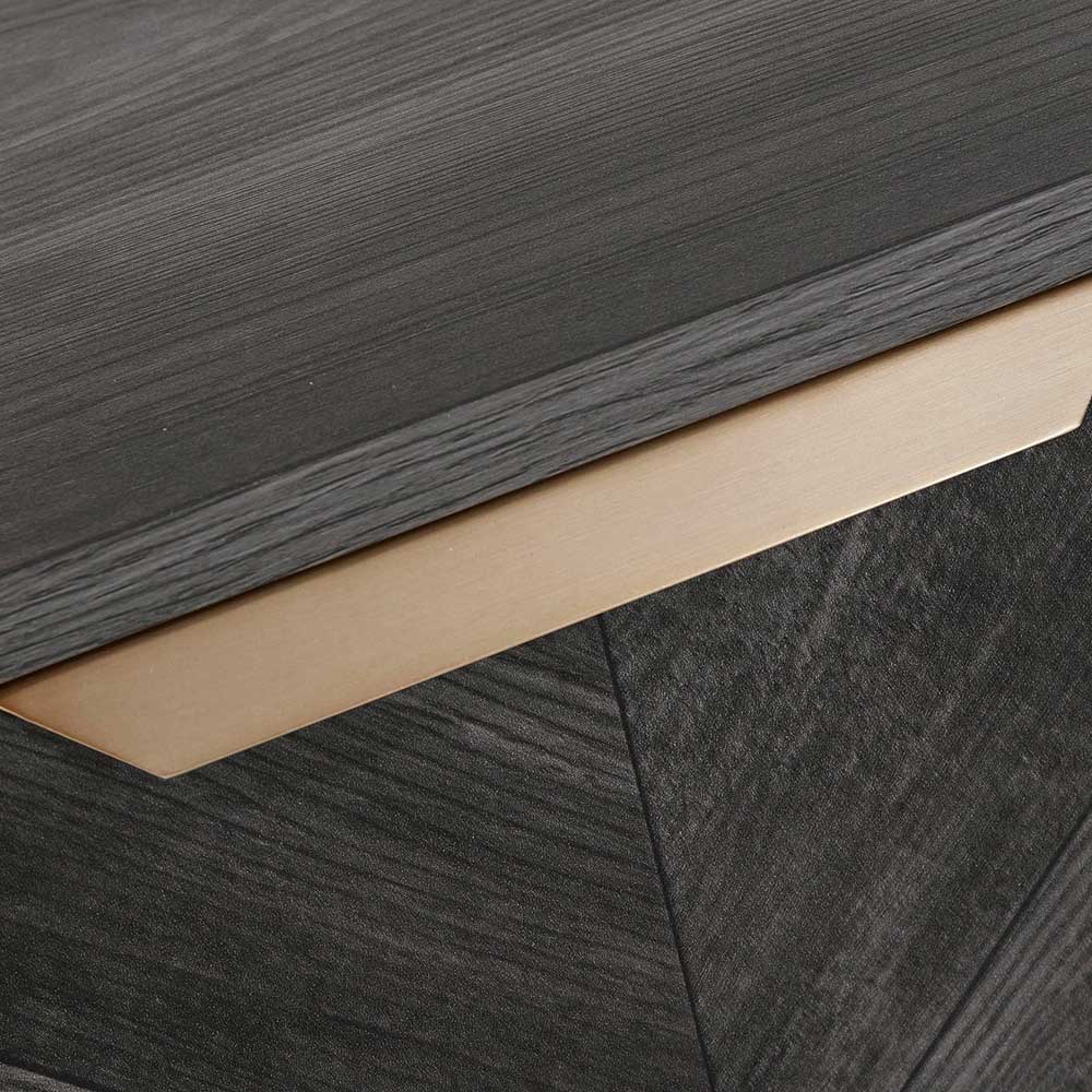 Türen-Kommode in Holzoptik Black Wash - Salivi V