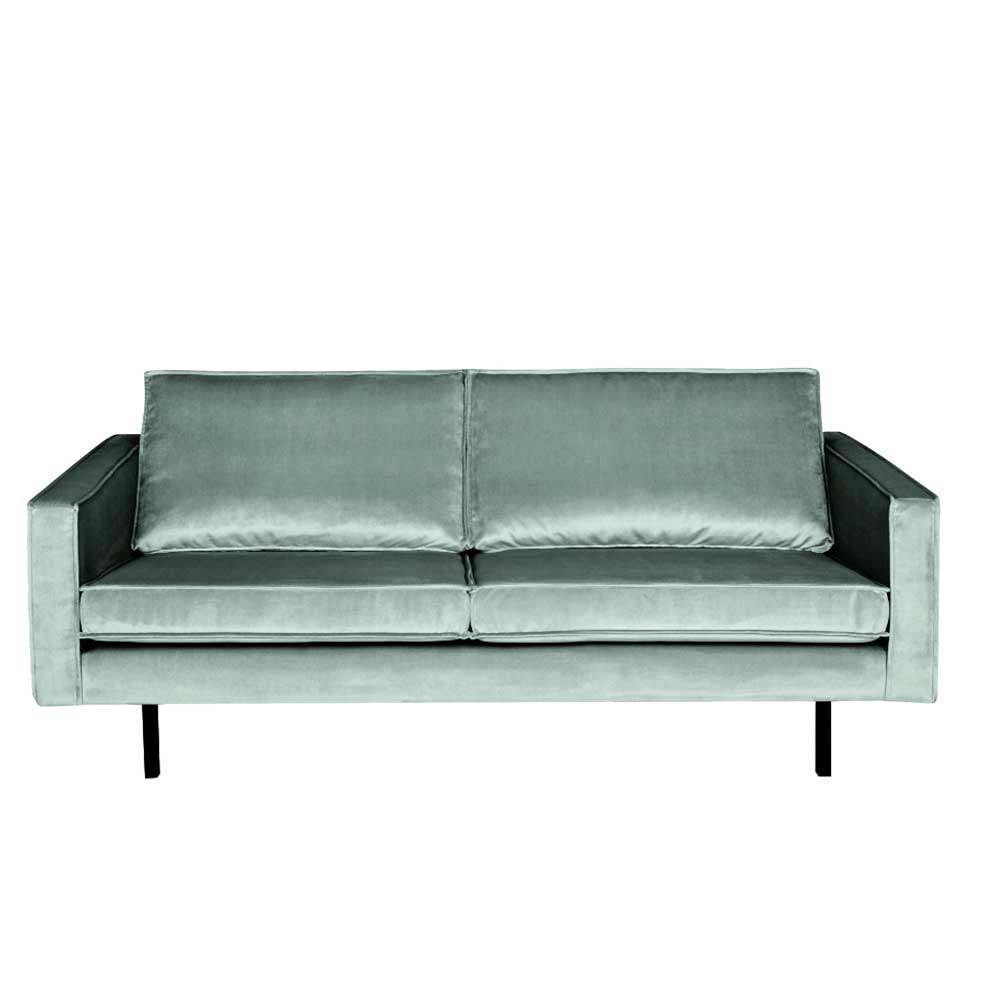 Retro Sofa in Mint Grün Samt Alesconia 190cm breit