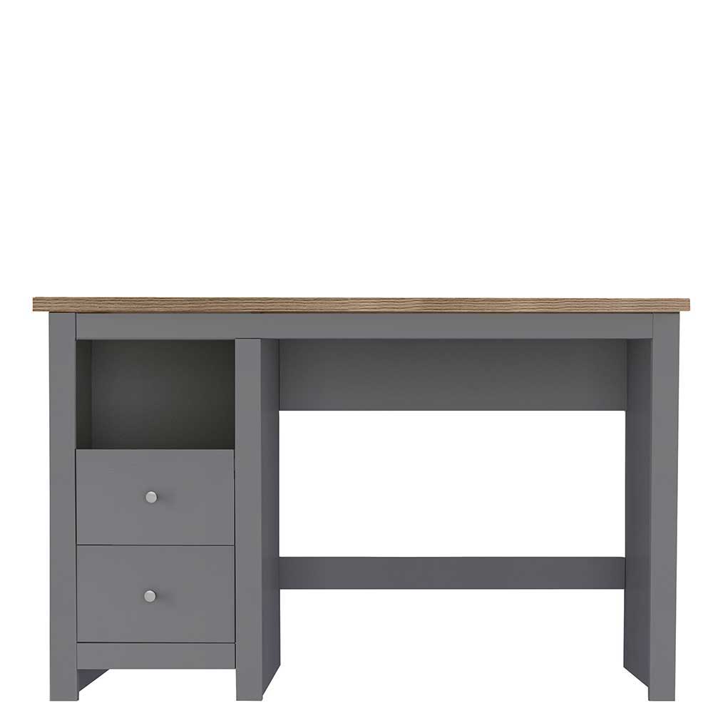 Scandi Chic Schreibtisch in Grau mit Eiche - Donia