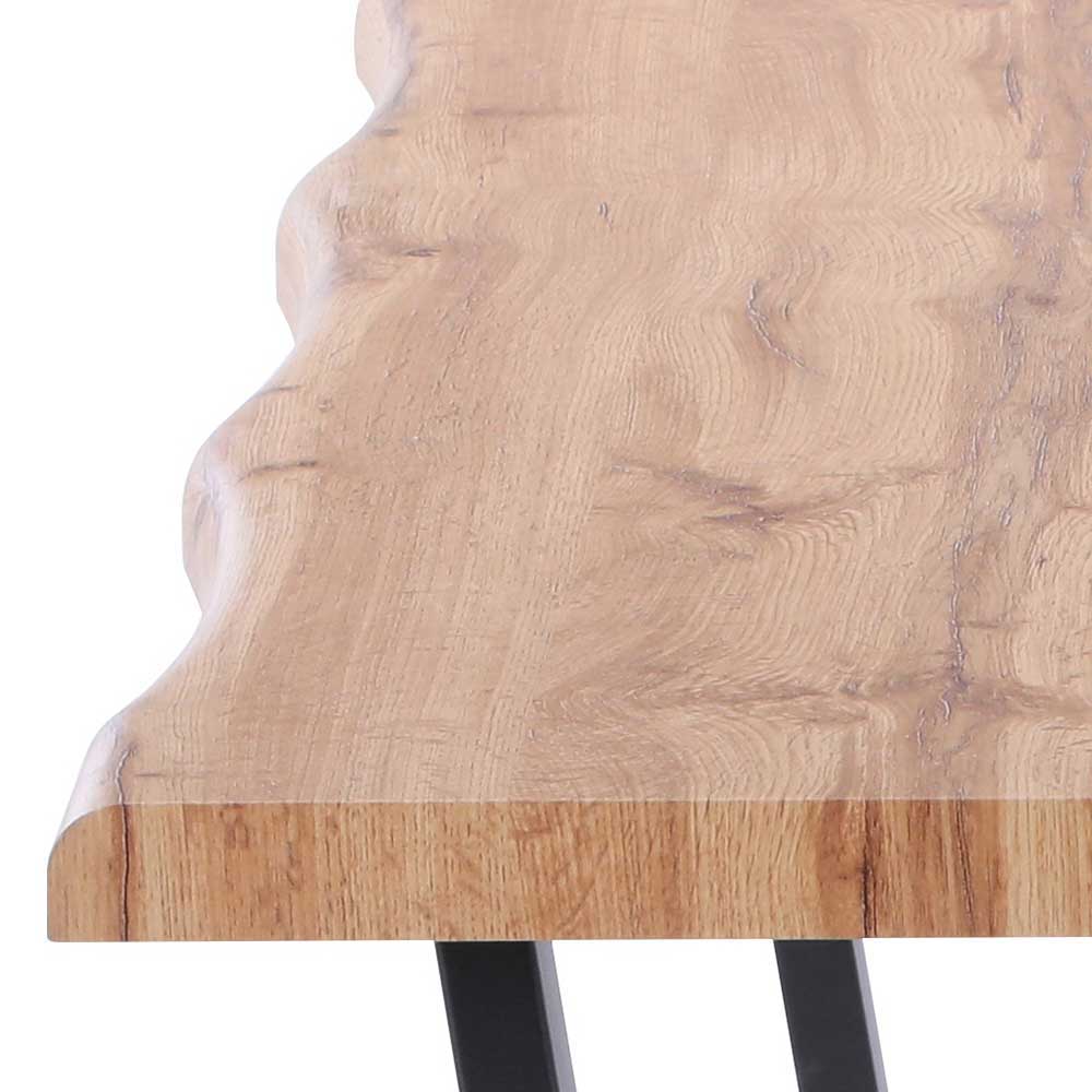 Tisch Baumkante Dekor & Stühle Kombi - Asgar (fünfteilig)