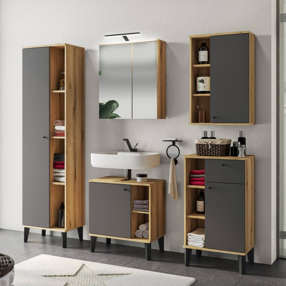 Komplettausstattung Badmöbel Set - Niniana (fünfteilig)