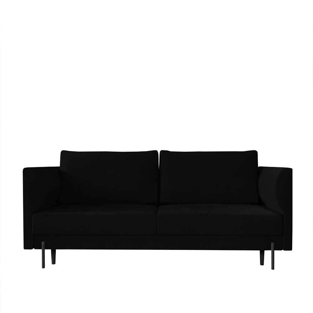 Samt Schlafcouch in Schwarz - Sabadella