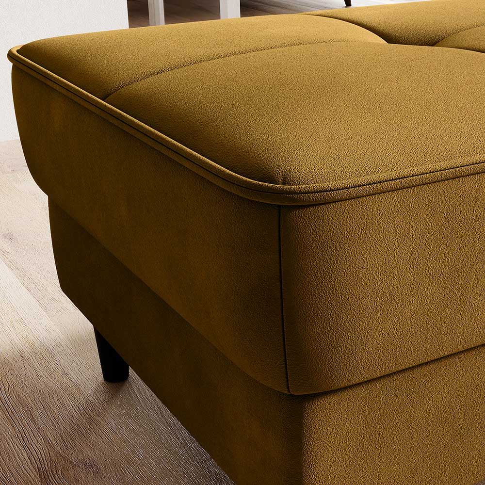 Couchhocker in Senfgelb mit Schwarz - Dortina