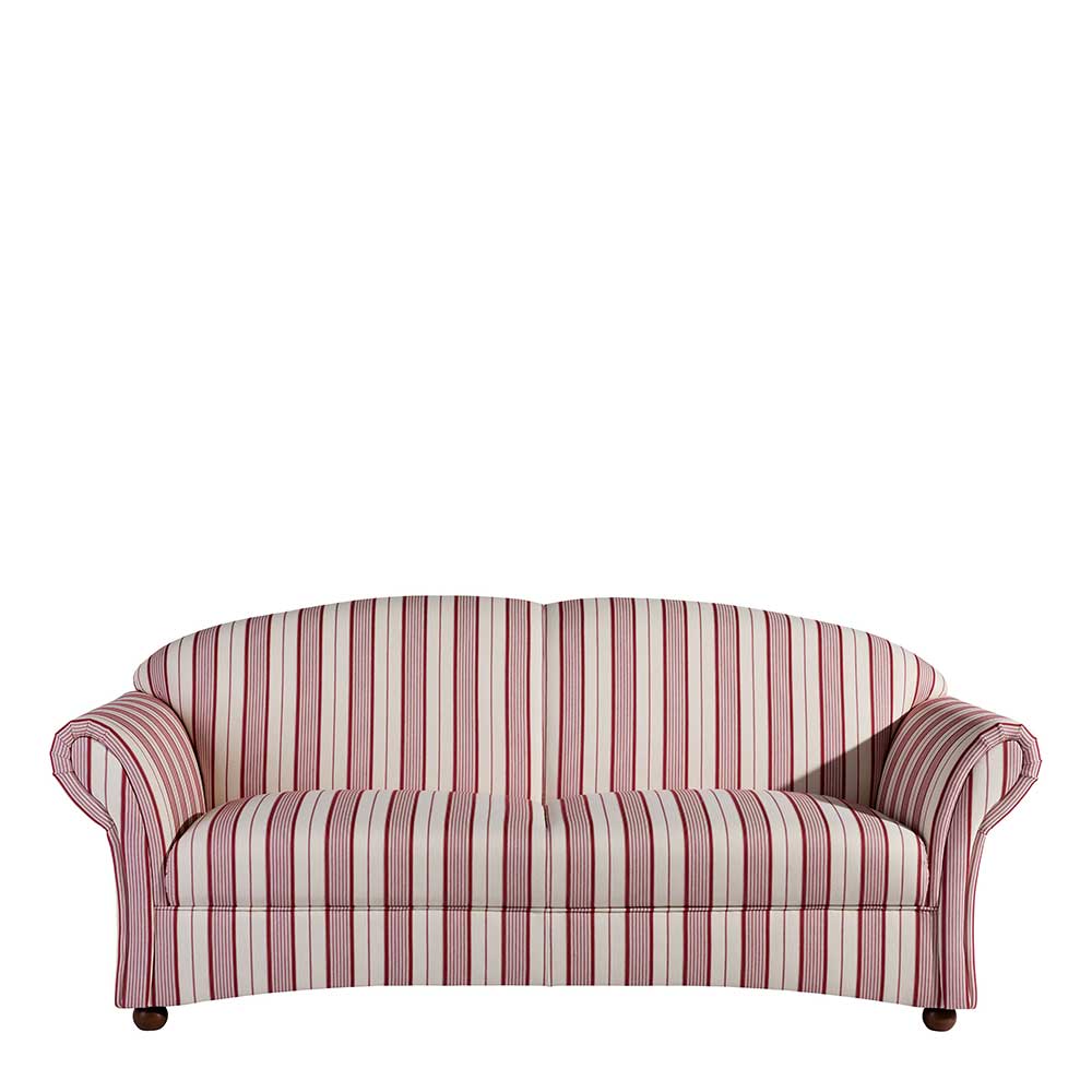 Dreisitzer Couch mit Streifen Rot Weiß - Laviette