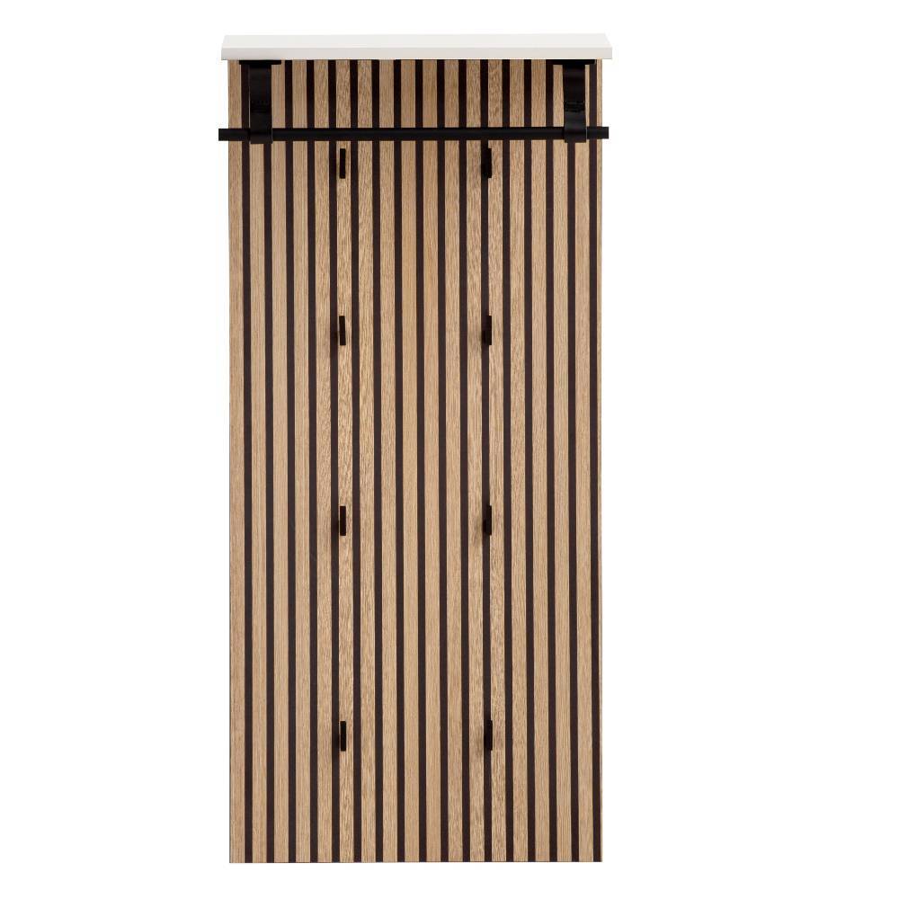 Flurgarderobe mit Hutablage und Kleiderstange in Holzoptik und Weiß – Cizio