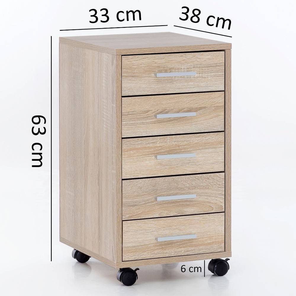 Office Rollcontainer in Sonoma Eiche - Haik