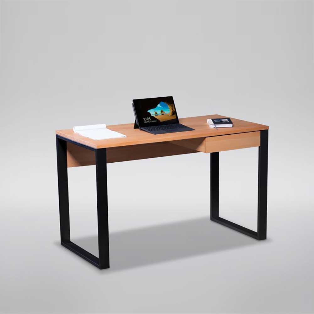 Kernbuche Schreibtisch mit Schublade in Natur - Lephanta