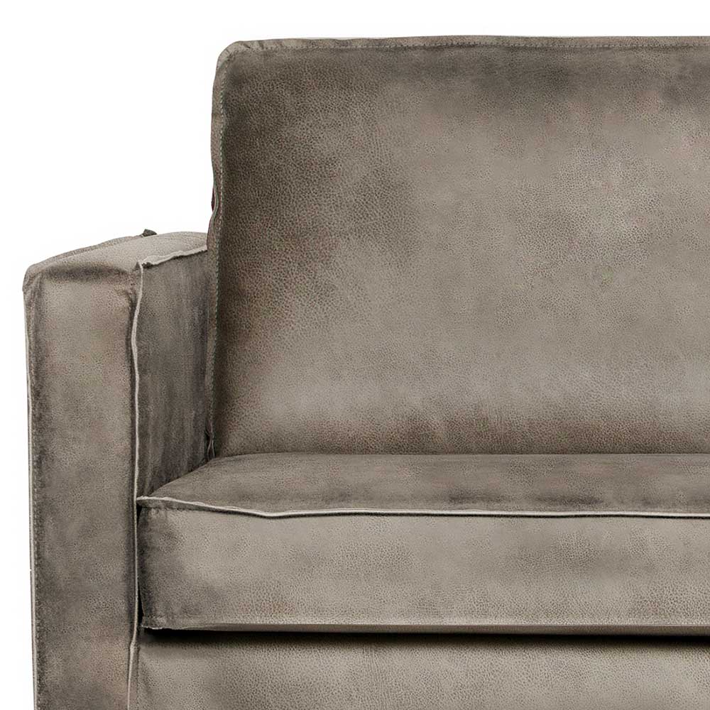 Dreisitzer Couch in Grau Kunstleder - Patria