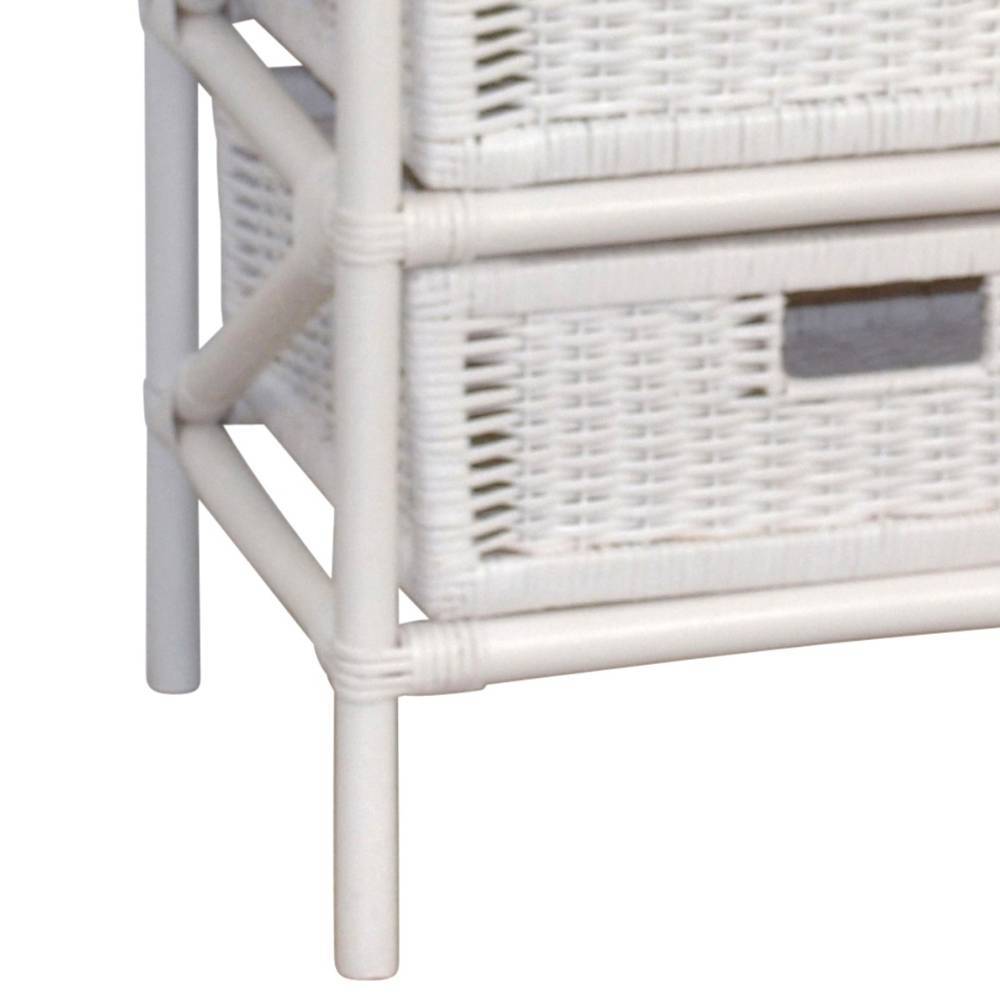 Boho Style Regal aus Rattan in Weiß - Ashron