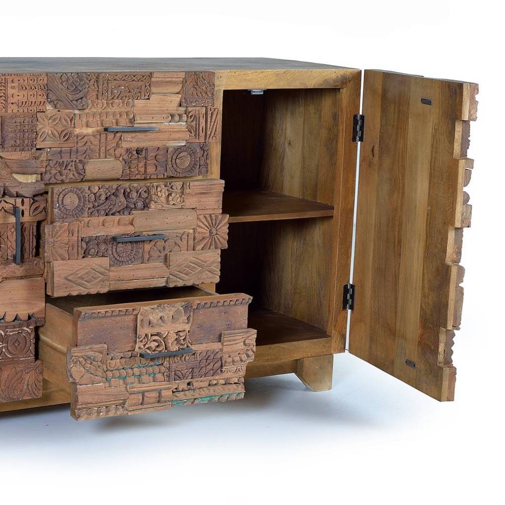 Design-Sideboard aus Mangobaum Massivholz - Deconda