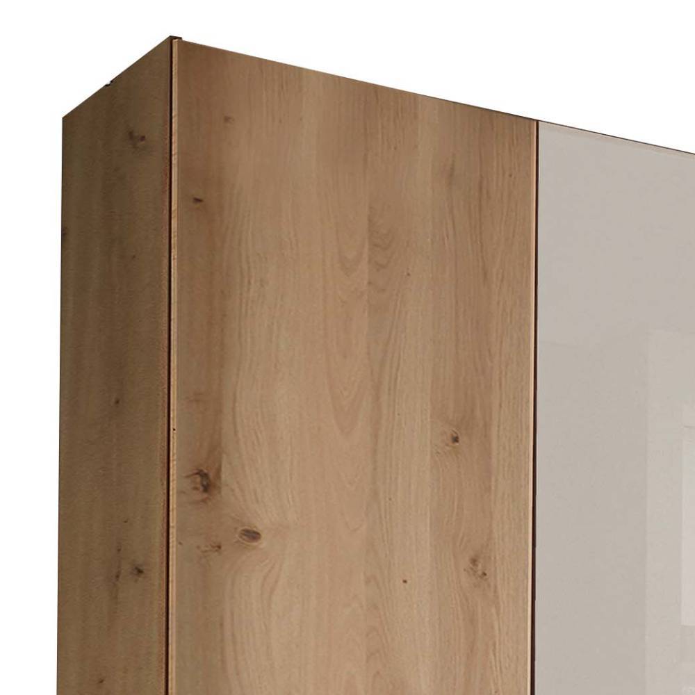3-türiger Schlafzimmerschrank in Eiche Bianco - Nikoba