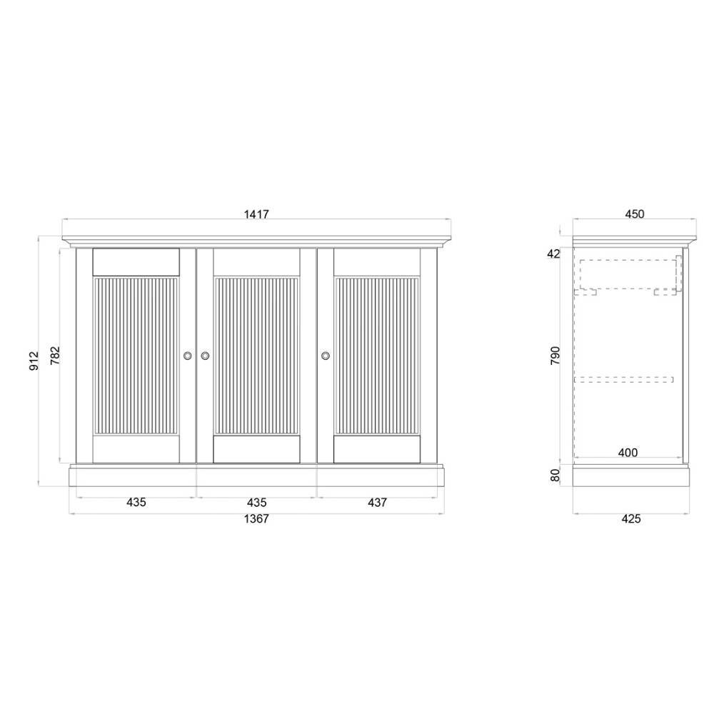 Modern Country Sideboard in Dunkelbraun - Nauizia