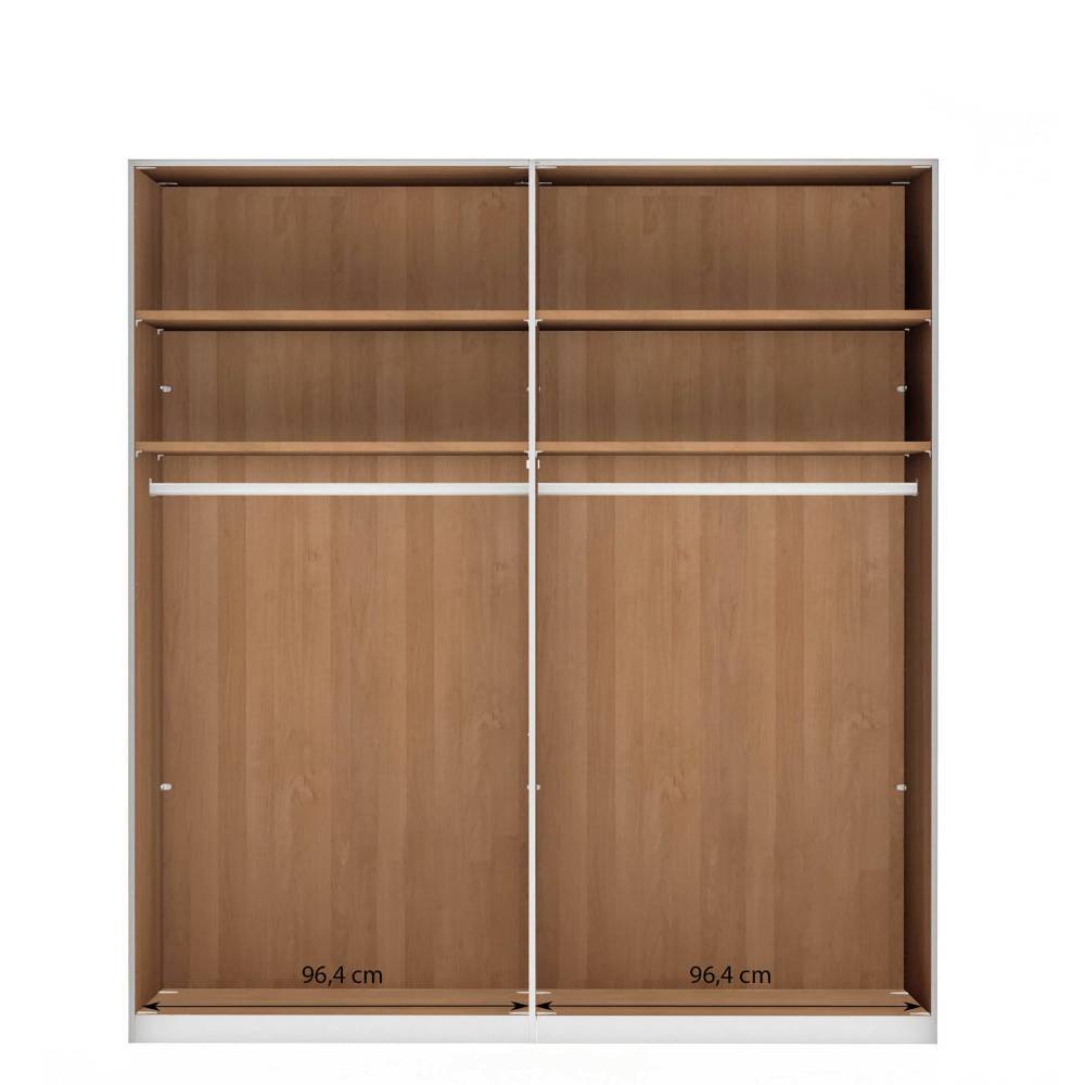4-türiger Kleiderschrank in Eiche Bianco - Yanicas