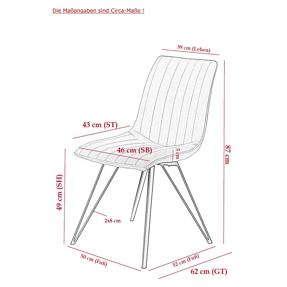 Stühle in Anthrazit Microfaser - Vlota (Set)