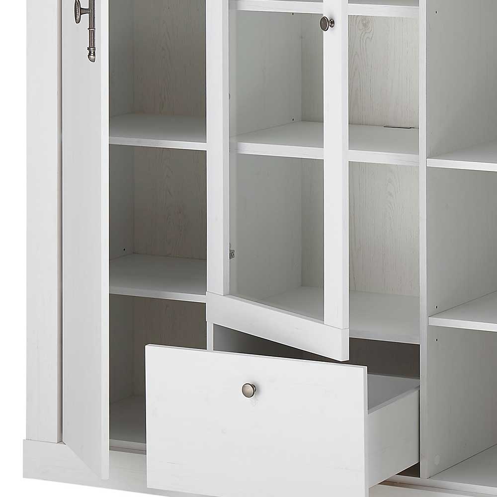 Esszimmer Möbel Set in weißer Holzoptik Pinie - Liancos (vierteilig)