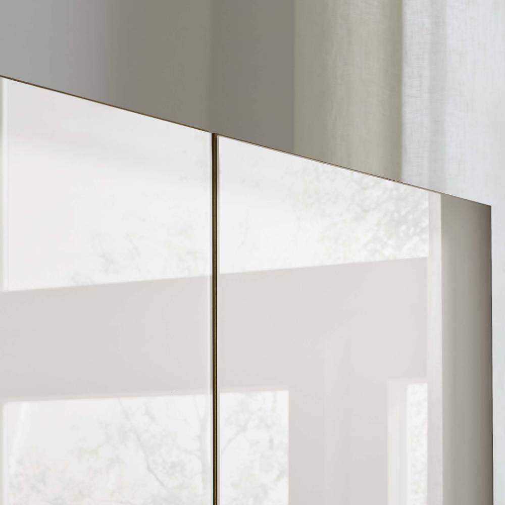 4-türiger Kleiderschrank mt weißer Glasfront - Crucav
