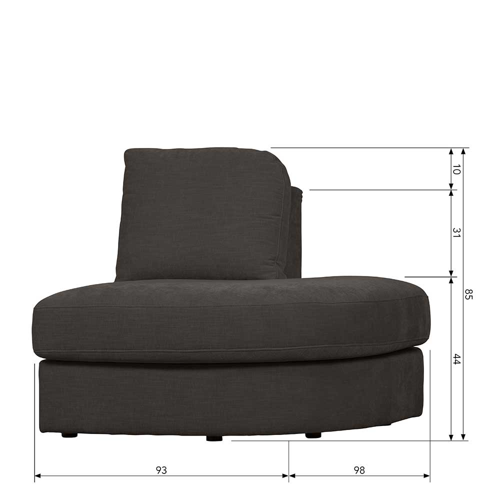 1-Sitzer Sofamodul End-Element mit Rundung rechts - Jilatov