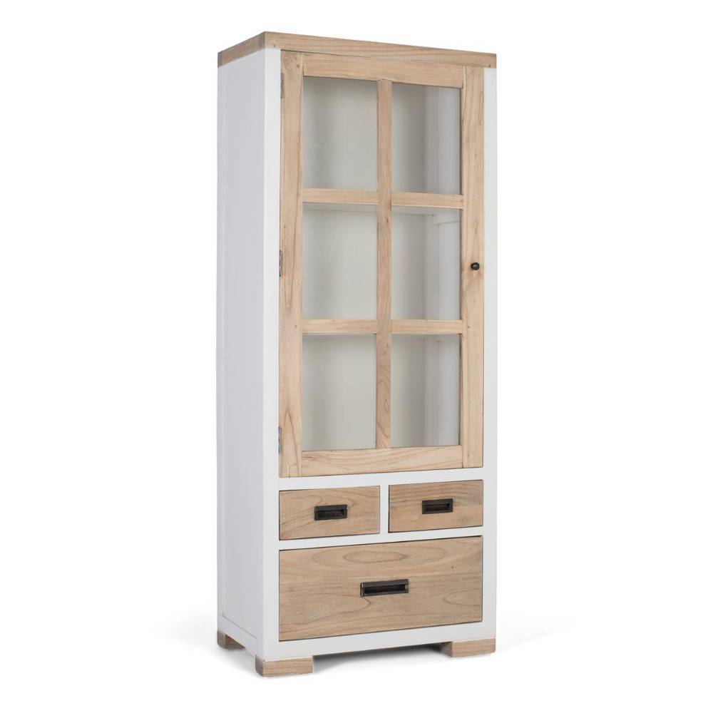 Scandi Chic Vitrine in Weiß - Furcias