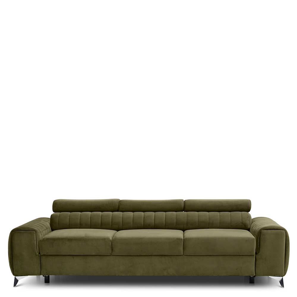 Wohnzimmersofa mit Bettfunktion in Oliv Grün - Vultaco