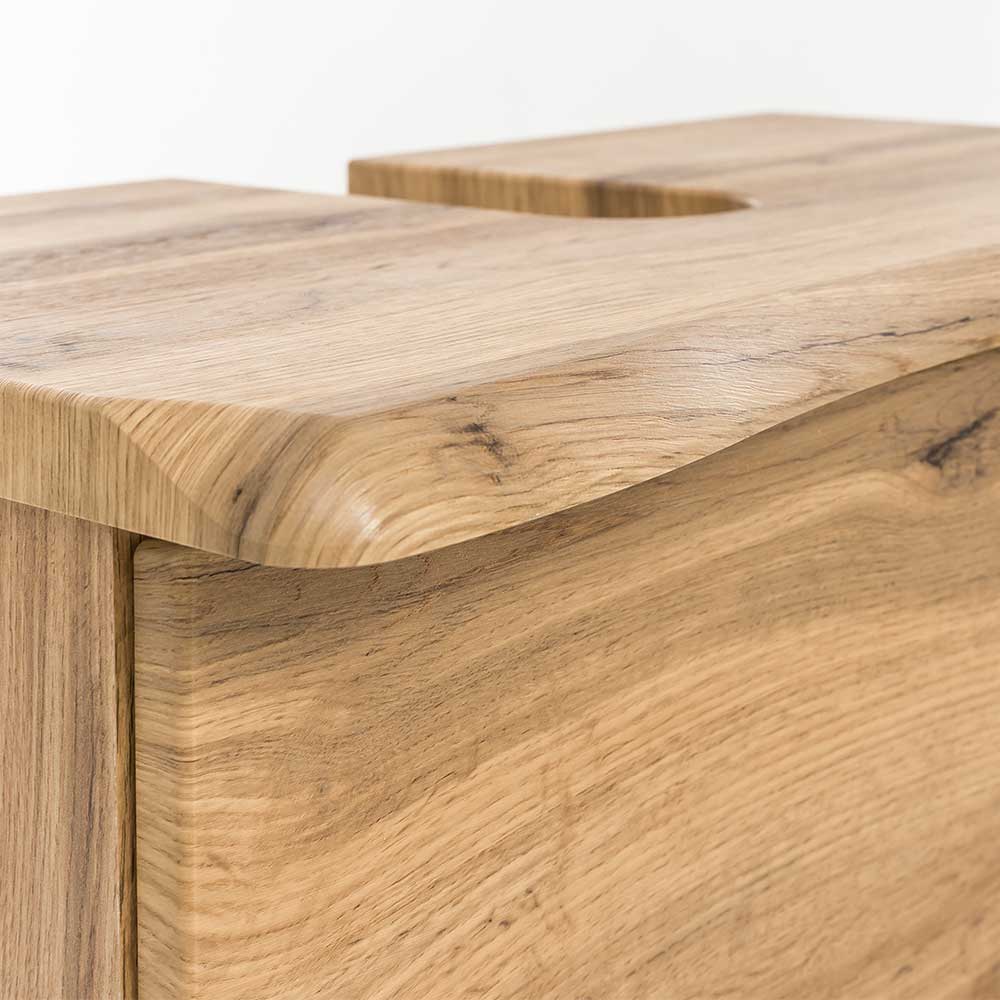 Holz Nachbildung Badmöbel mit Baumkante - Tofias (fünfteilig)
