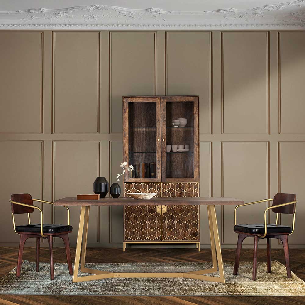 Tisch in Walnuss Braun Mangoholz - Feregato