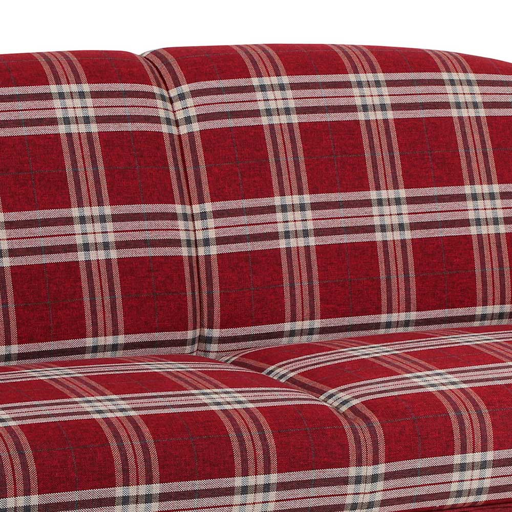 Rückenpolster des Landhaus Sofas mit rotem Karomuster – Lyatea