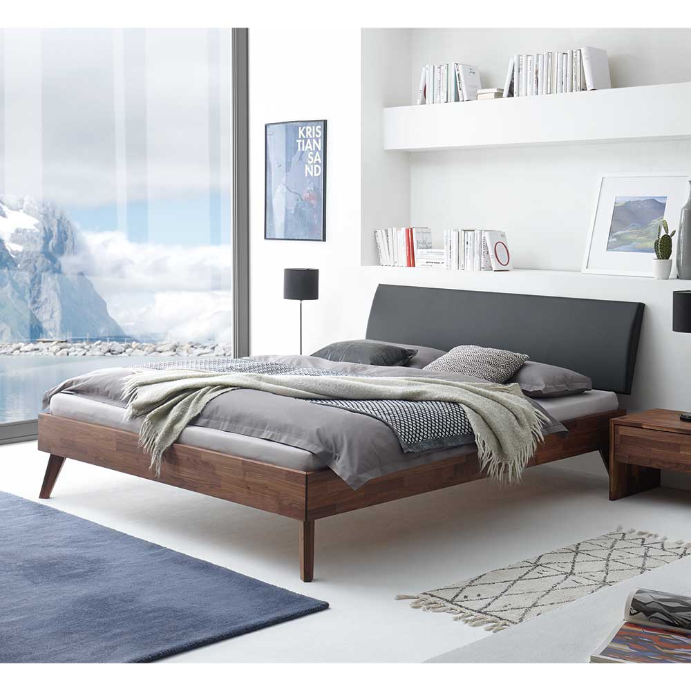 Modernes Bett aus Nussbaum Massivholz - Palais